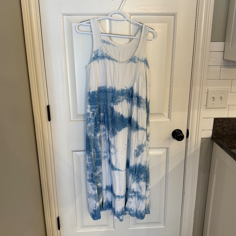 Rachel Pally Tie Dye Swing Dress blue white 31733